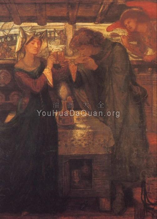 Tristram and Isolde Drinking the Love Potion - 但丁·加百利·罗塞蒂